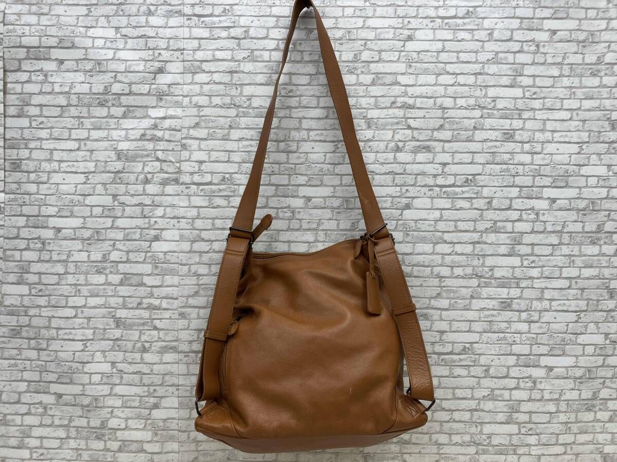 マザーハウス　トートバッグ　リュック　バックパック　2way レザー　ブラウン Mother House マザーハウス レザー リュック トートバッグ 2way