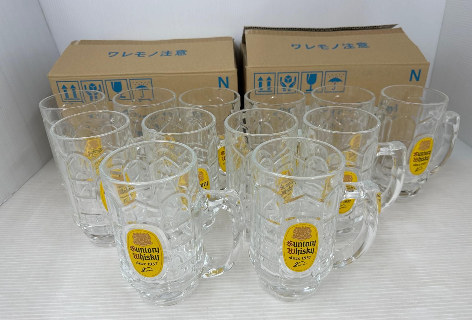 【未使用】サントリー メガ角ジョッキ 角ハイボールジョッキ 700ml 12個まとめ① (2512262)