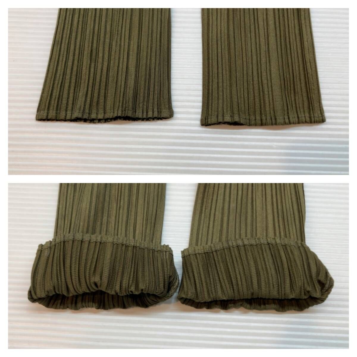 PLEATS PLEASEプリーツプリーズ　イッセイミヤケ　カットソー　緑　L ☆ ISSEY MIYAKE PLEATS PLEASE イッセイミヤケ プリーツプリーズ 七分