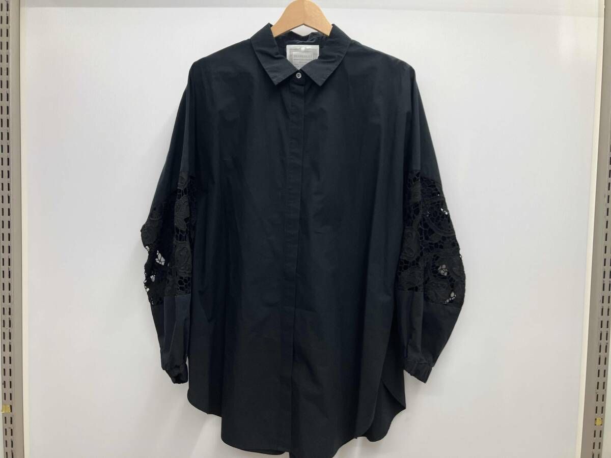 BEARDSLEY ビアズリー 22AW 袖レース切り替えシャツ 長袖 比翼ボタン 