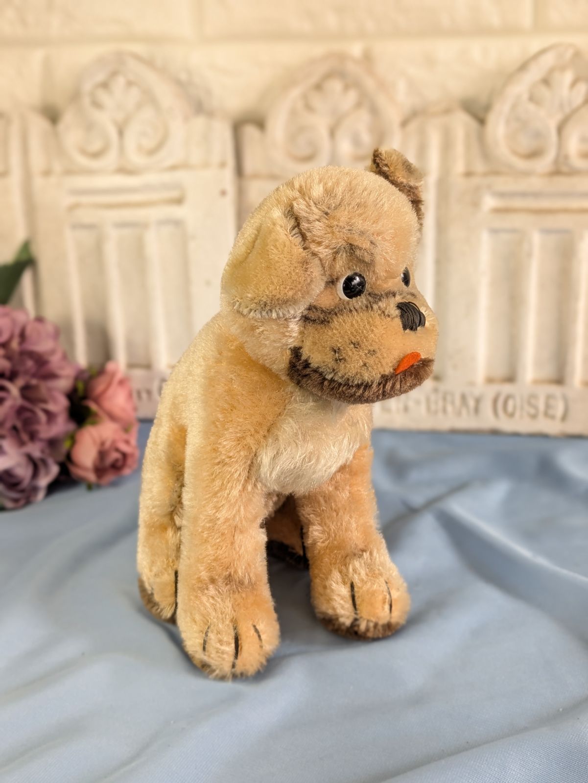 ドイツ シュタイフ社 ヴィンテージ モプシードッグ タグなし 高さ20cm