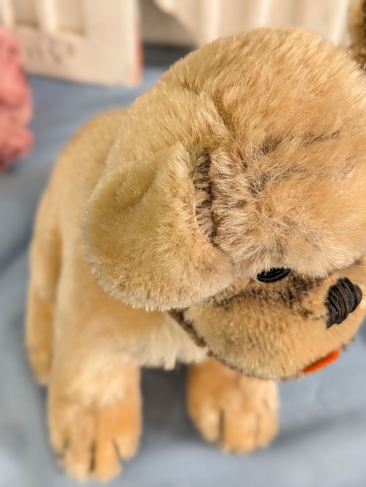 ドイツ シュタイフ社 ヴィンテージ モプシードッグ タグなし 高さ20cm