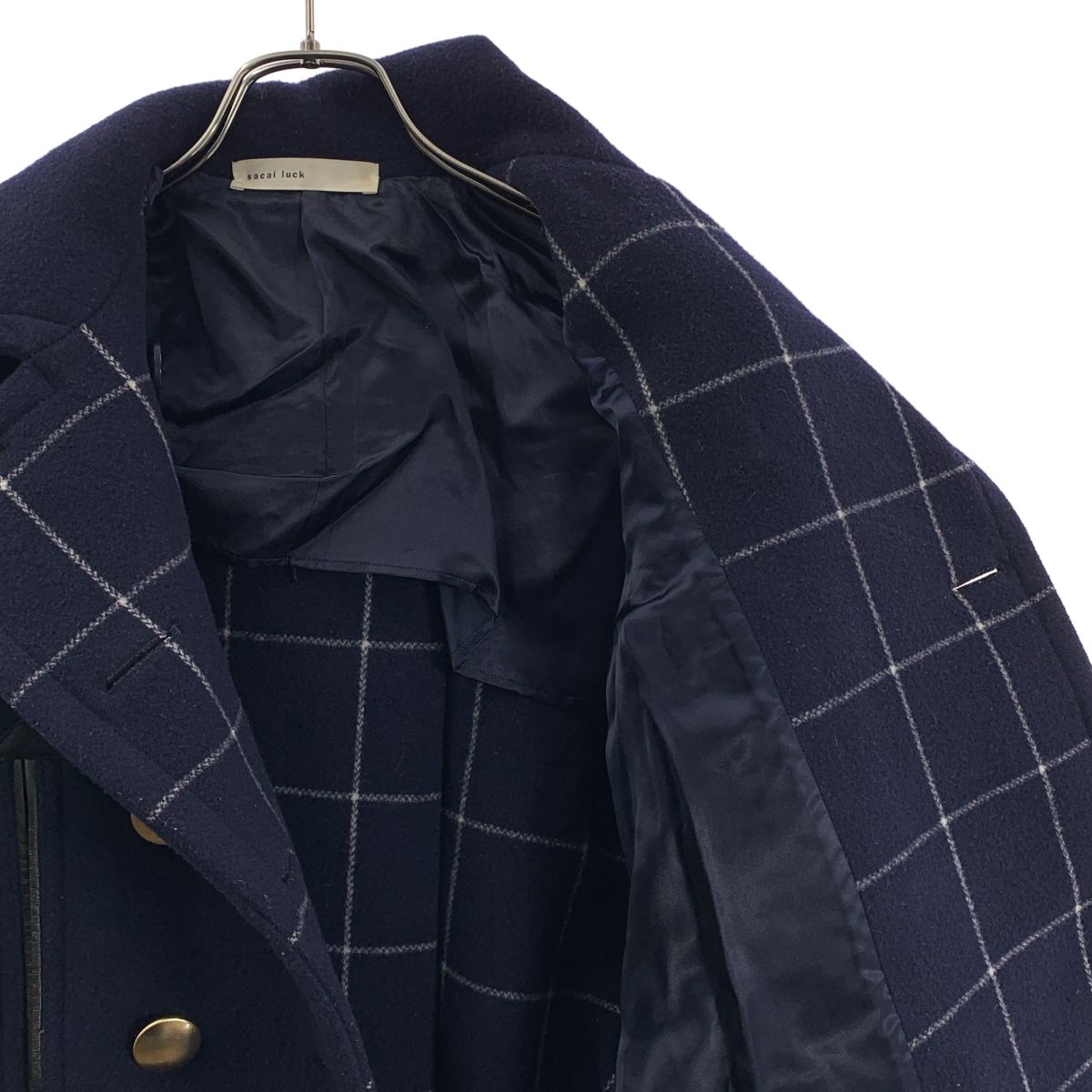 sacai luck / サカイラック | ウール 金ボタン Pコート | 2 | ネイビー