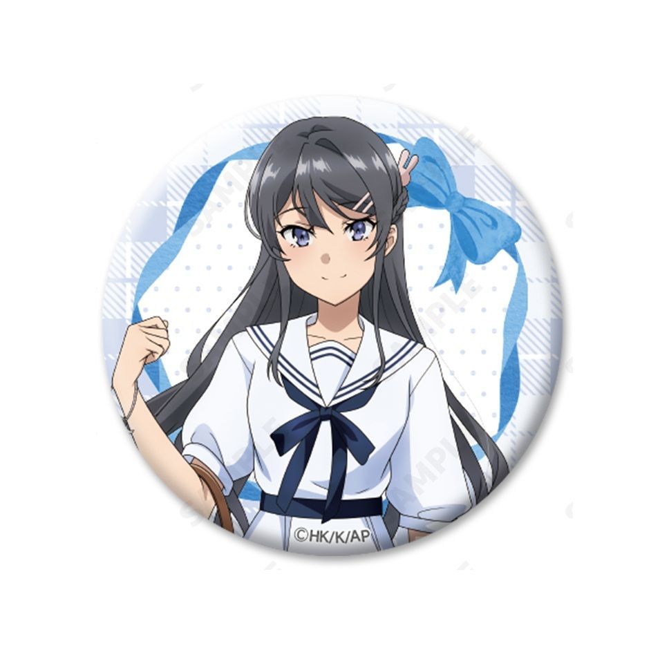 e➕青春ブタ野郎➕　桜島麻衣　制服　缶バッジ 青春ブタ野郎はバニーガール先輩の夢を見ない_描き下ろしイラスト 桜島