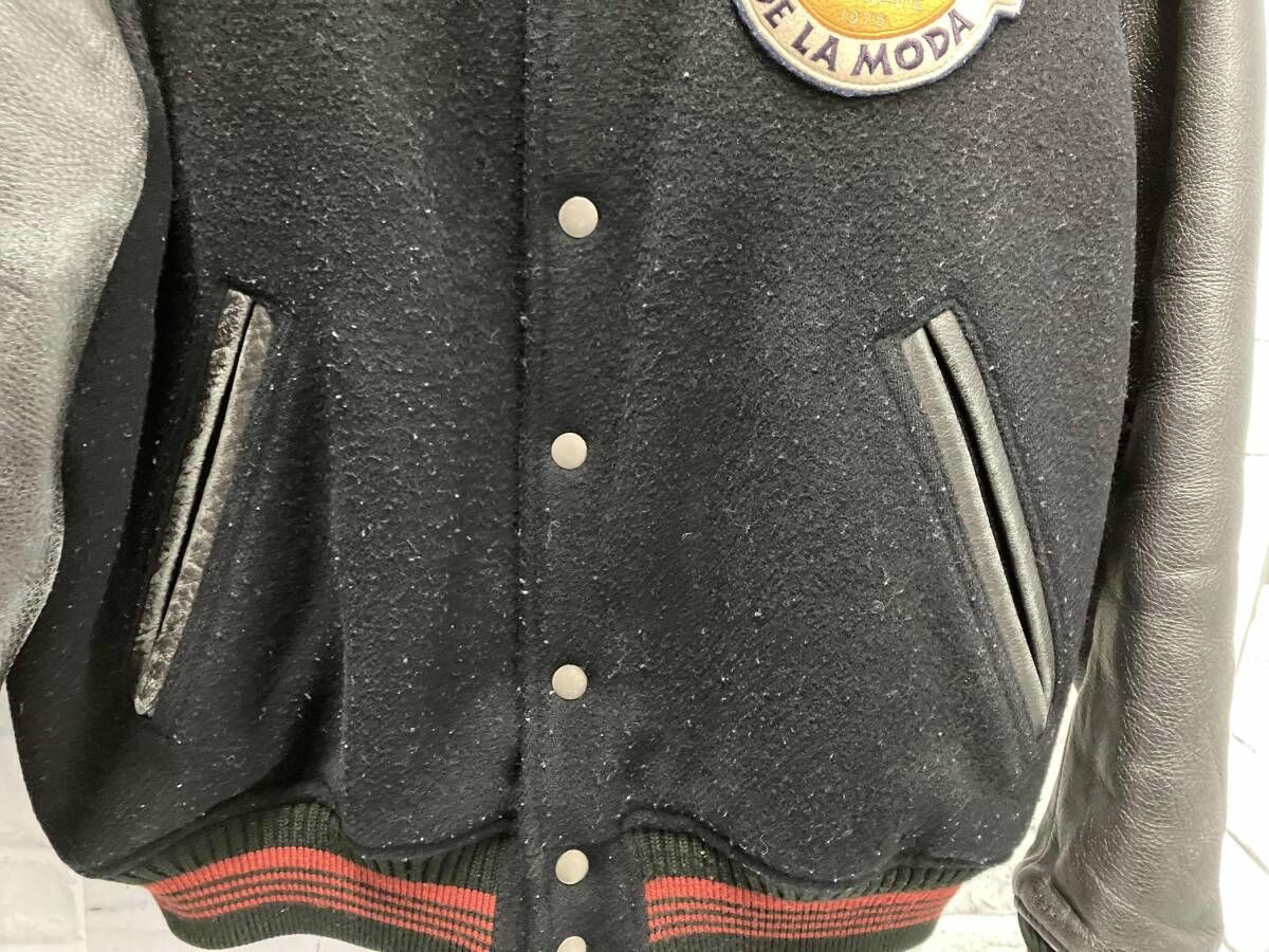 MENS BIGI/ウールスタジャン/バーシティジャケット/袖レザー/牛革