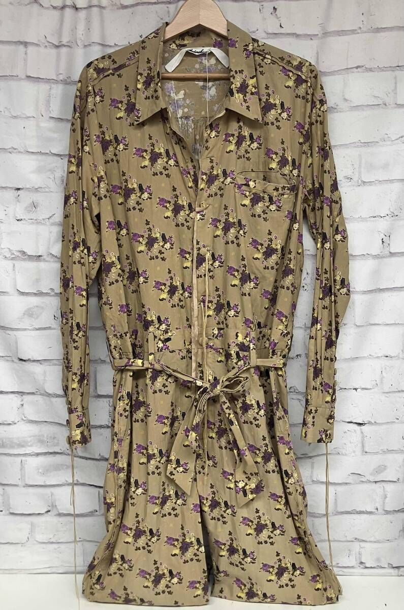 ボタン破損】Midorikawa ミドリカワ 23SS Jumpsuit 総柄ジャンプスーツ