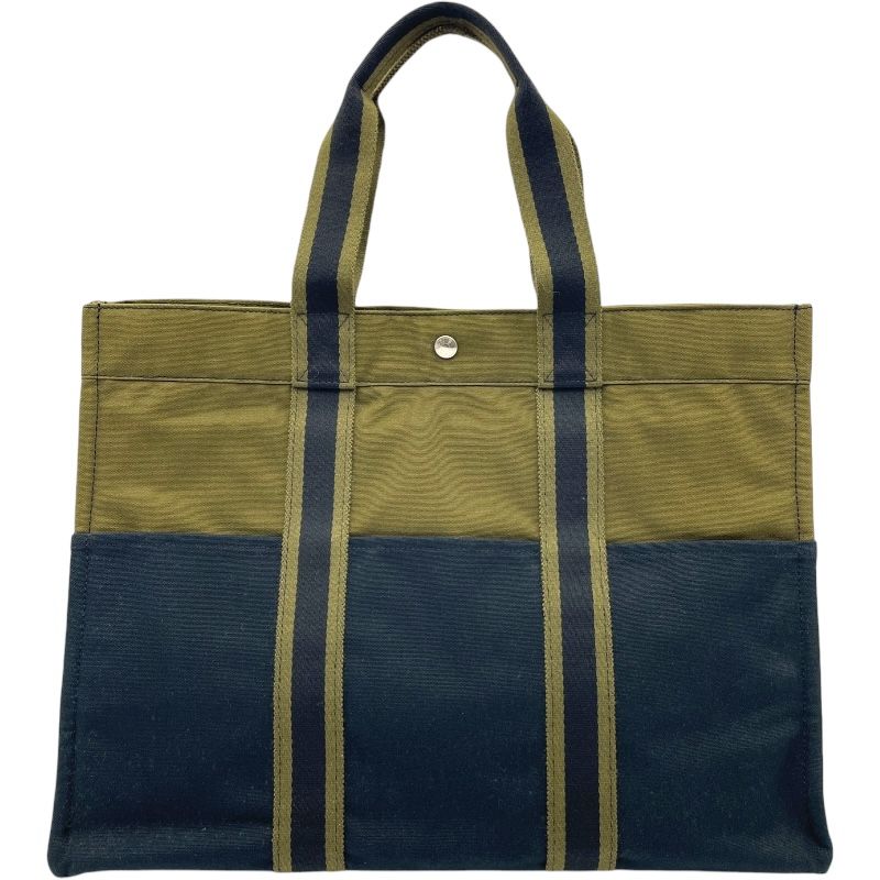 エルメス HERMES フールトゥトートGM カーキ・ブラック キャンバス