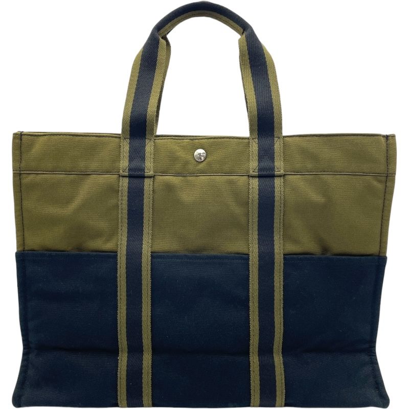 エルメス HERMES フールトゥトートGM カーキ・ブラック キャンバス
