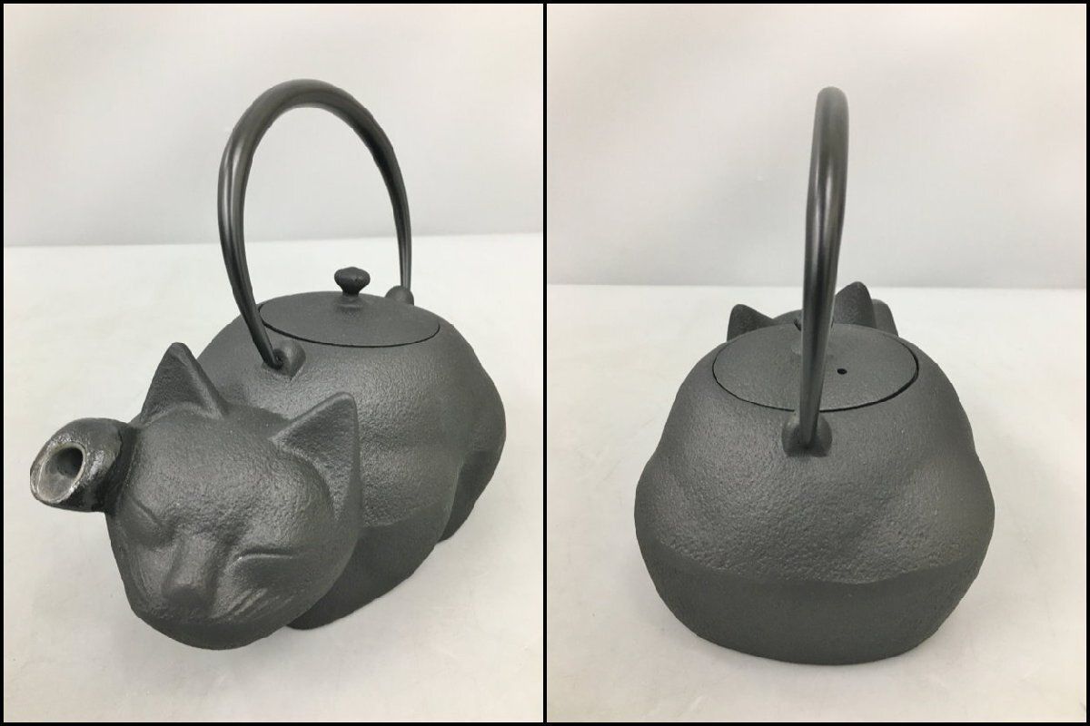 南部盛栄堂 ネコ鉄瓶 OIGEN 急須クロネコ 800cc 猫 未使用 2408LS081