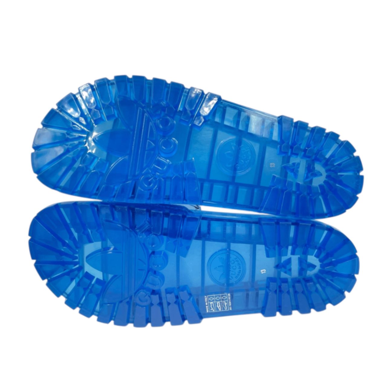 adidas gucci サンダル　ブルー　アディダスグッチ 未使用品 GUCCI × adidas グッチxアディダス ブルー スライドサンダル