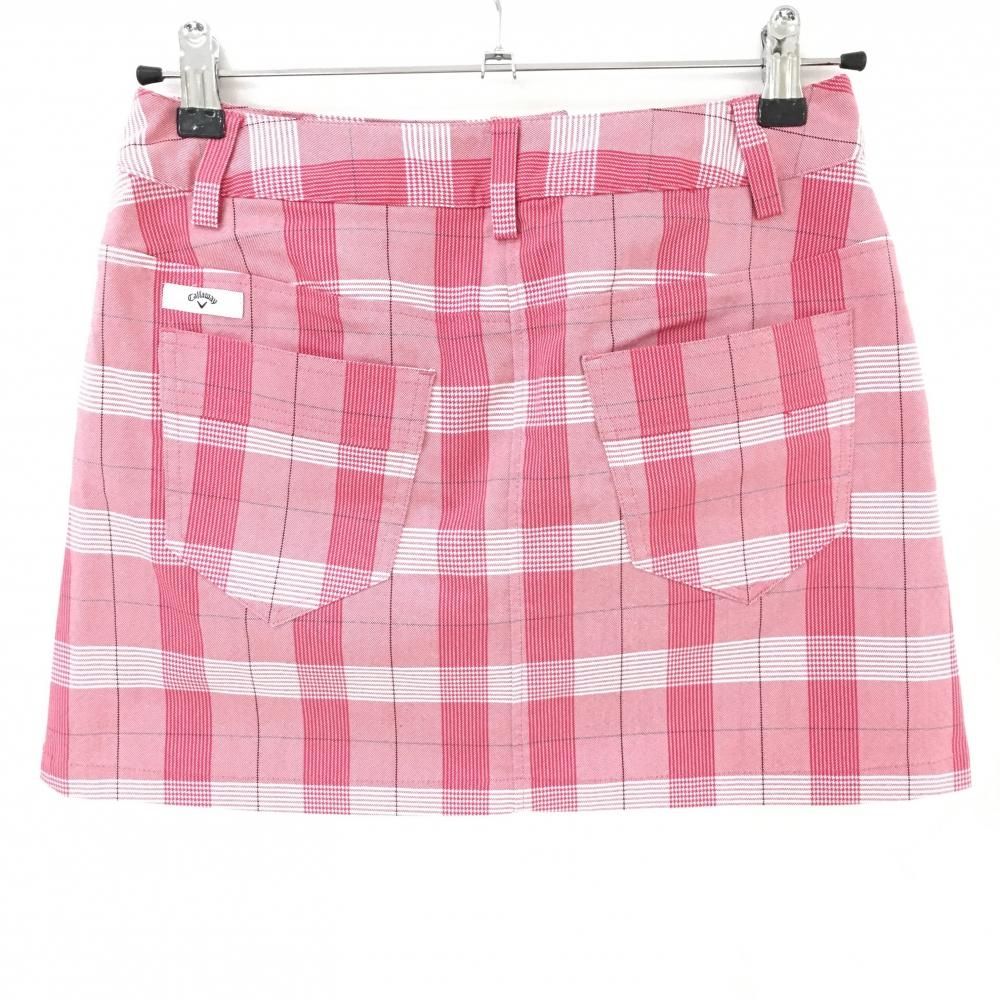 美品】キャロウェイ スカート レッド系×白 チェック 内側インナー