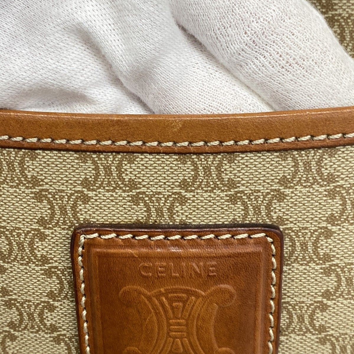 ☆SALE【5pb2390】セリーヌ ハンドバッグ マカダム PVC ブラウン