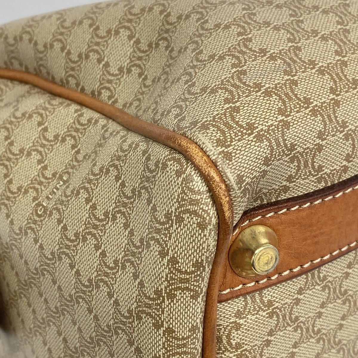 ☆SALE【5pb2390】セリーヌ ハンドバッグ マカダム PVC ブラウン