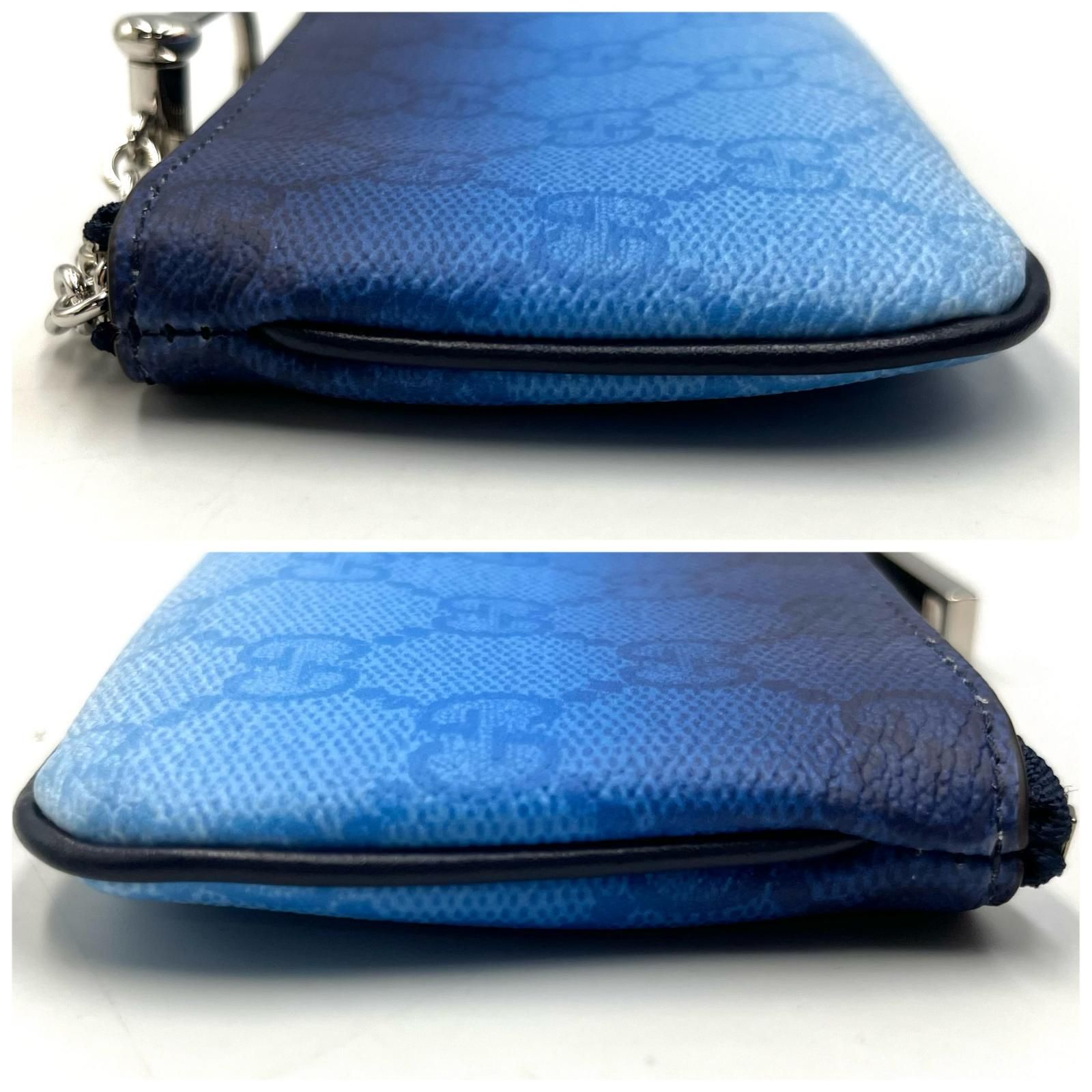 グッチ GUCCI コインケース クロマ キーケース ブルーグラデーション