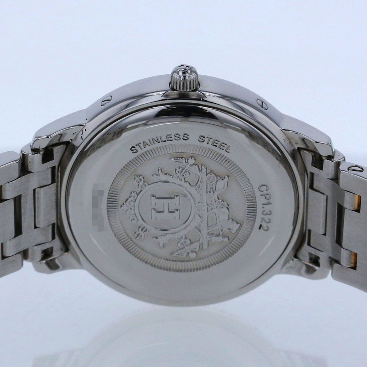 HERMES エルメス クリッパー ナクレ ダイヤベゼル シェル文字盤 腕時計