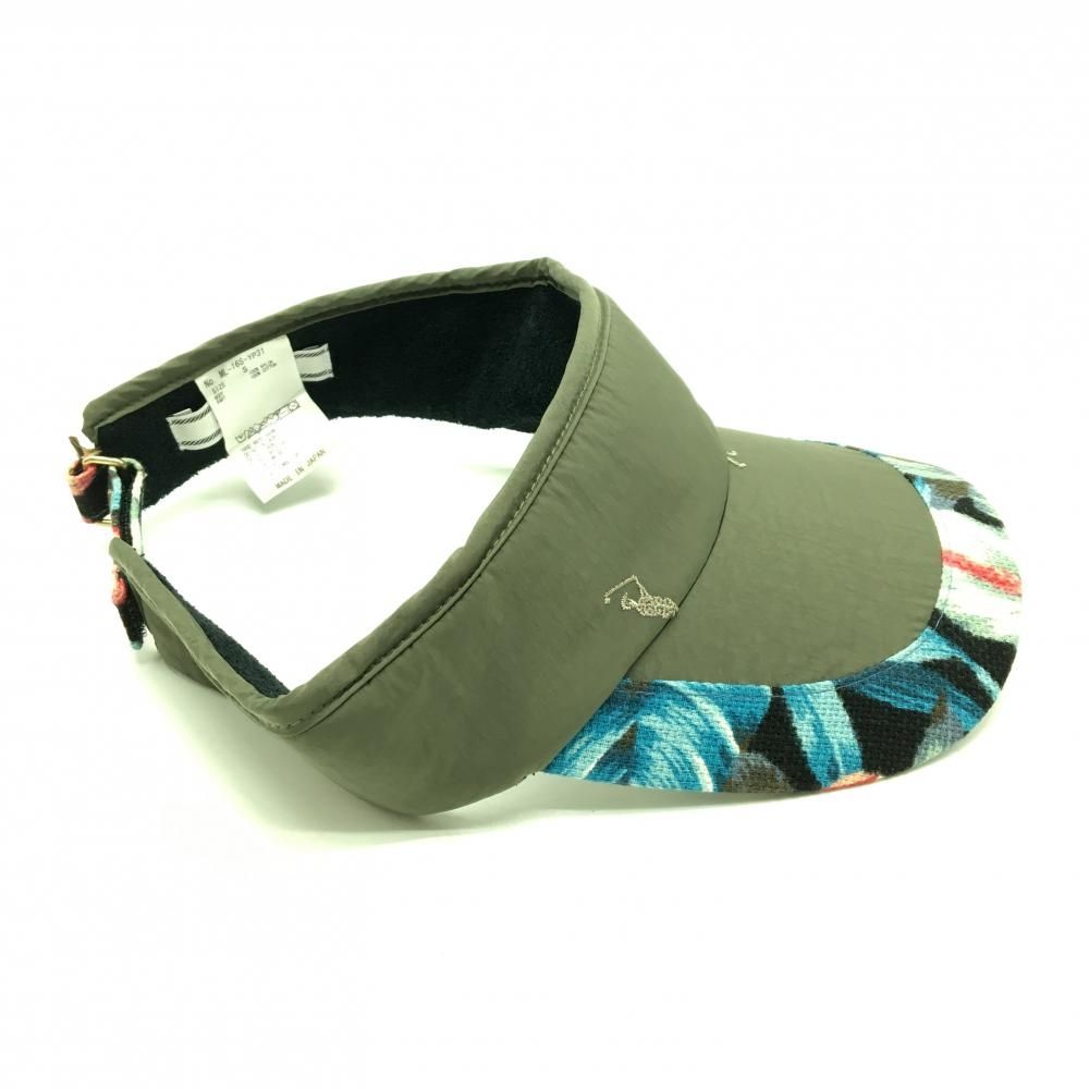 美品】マークアンドロナ サンバイザー カーキ ロゴ刺しゅう スカル S