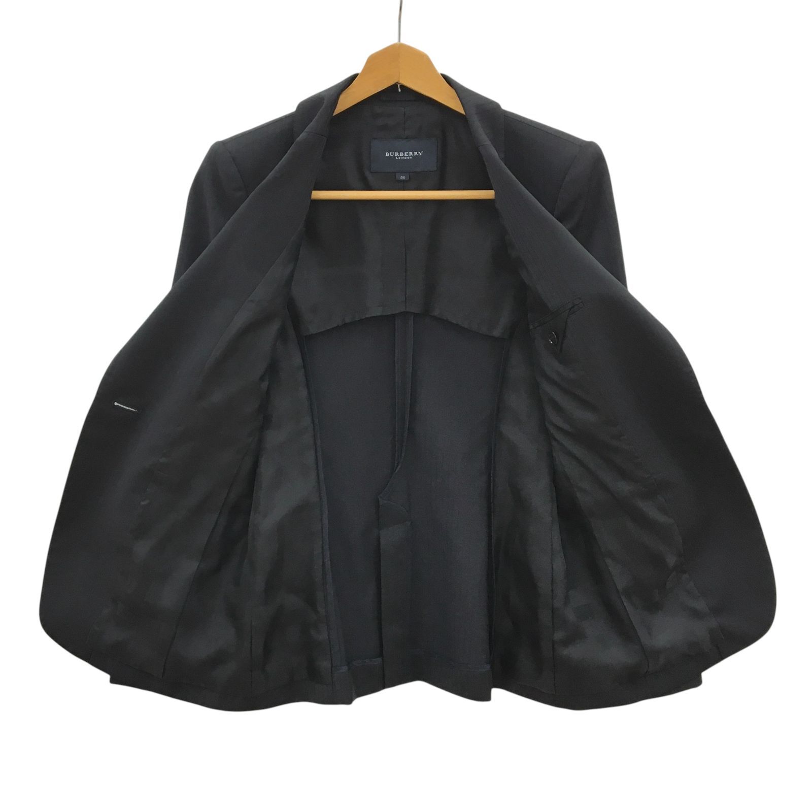 ZM1705【美品】BURBERRY LONDON スーツセットアップ 黒 ストライプ