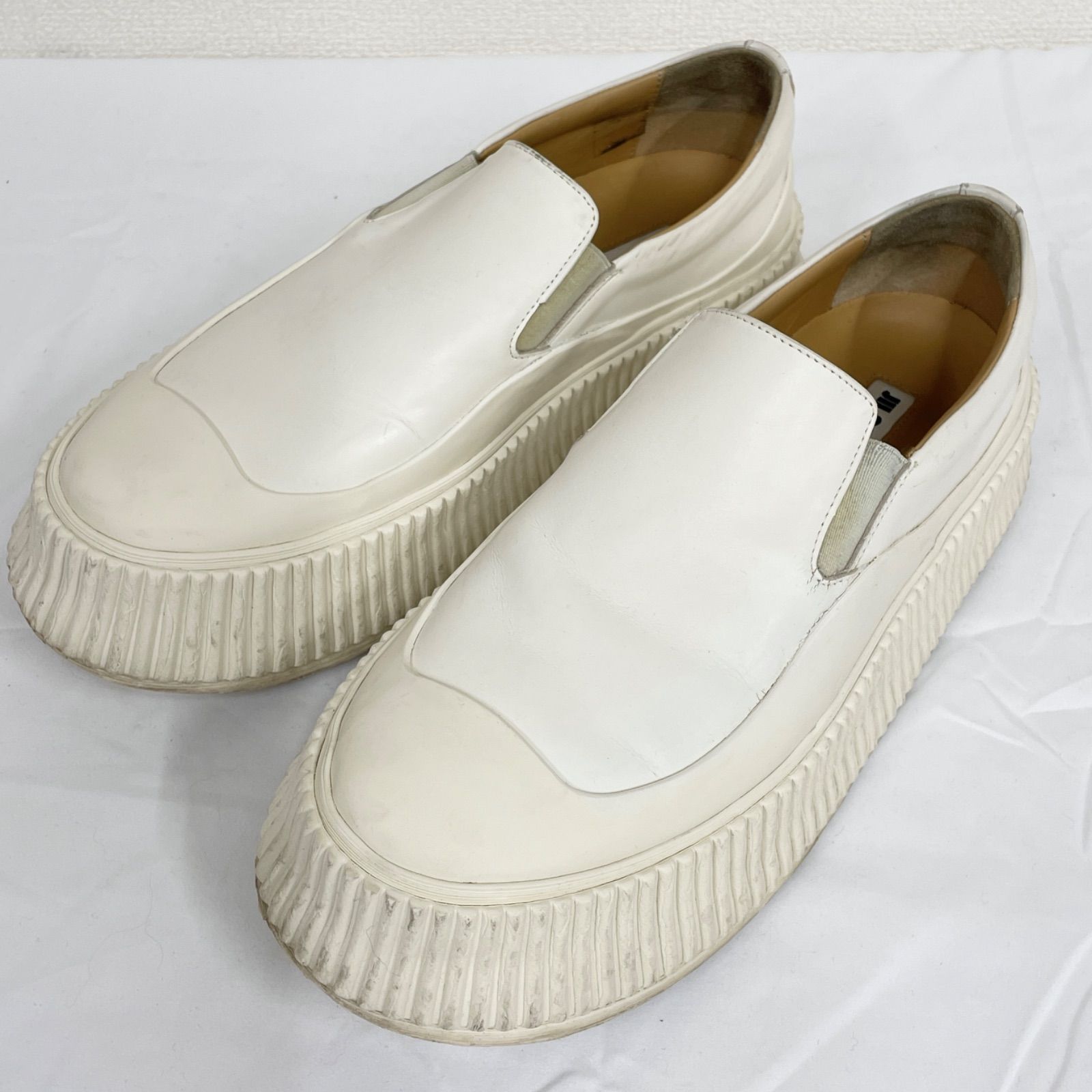 JIL SANDER ジルサンダー スニーカー スリッポン 厚底 レザー ホワイト 