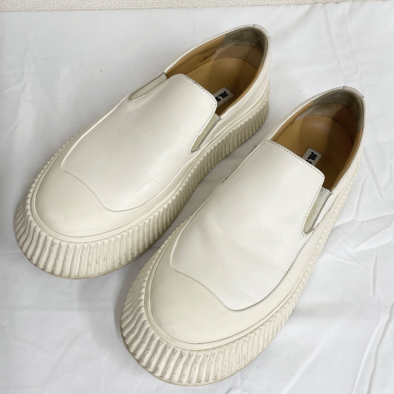 JIL SANDER ジルサンダー スニーカー スリッポン 厚底 レザー ホワイト 