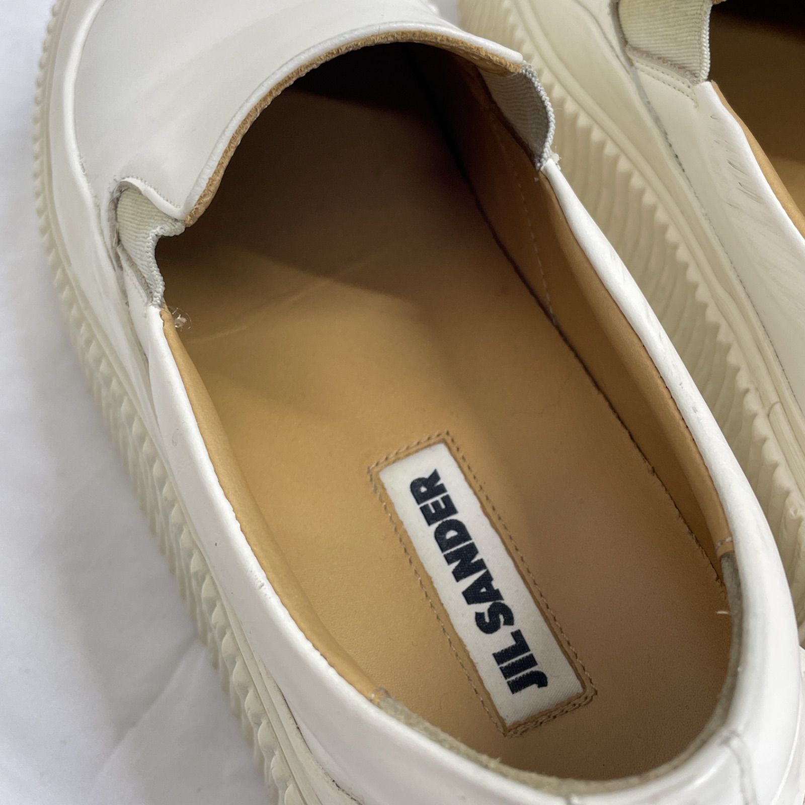 JIL SANDER ジルサンダー スニーカー スリッポン 厚底 レザー ホワイト 