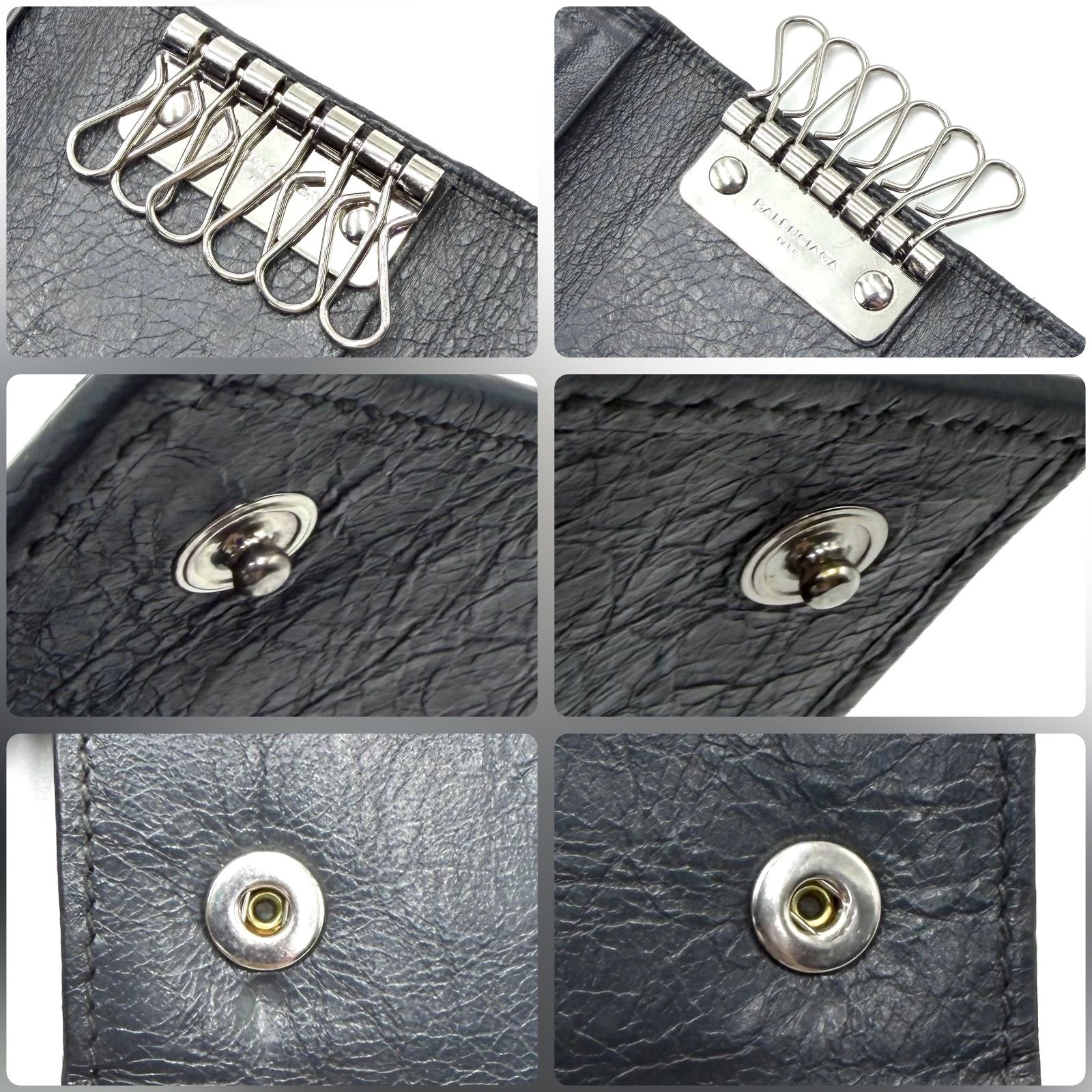 バレンシアガ BALENCIAGA キーケース 6連 グレー 【公式通販】 バレンシアガ BALENCIAGA キーケース 6連 グレー 【公式通販】