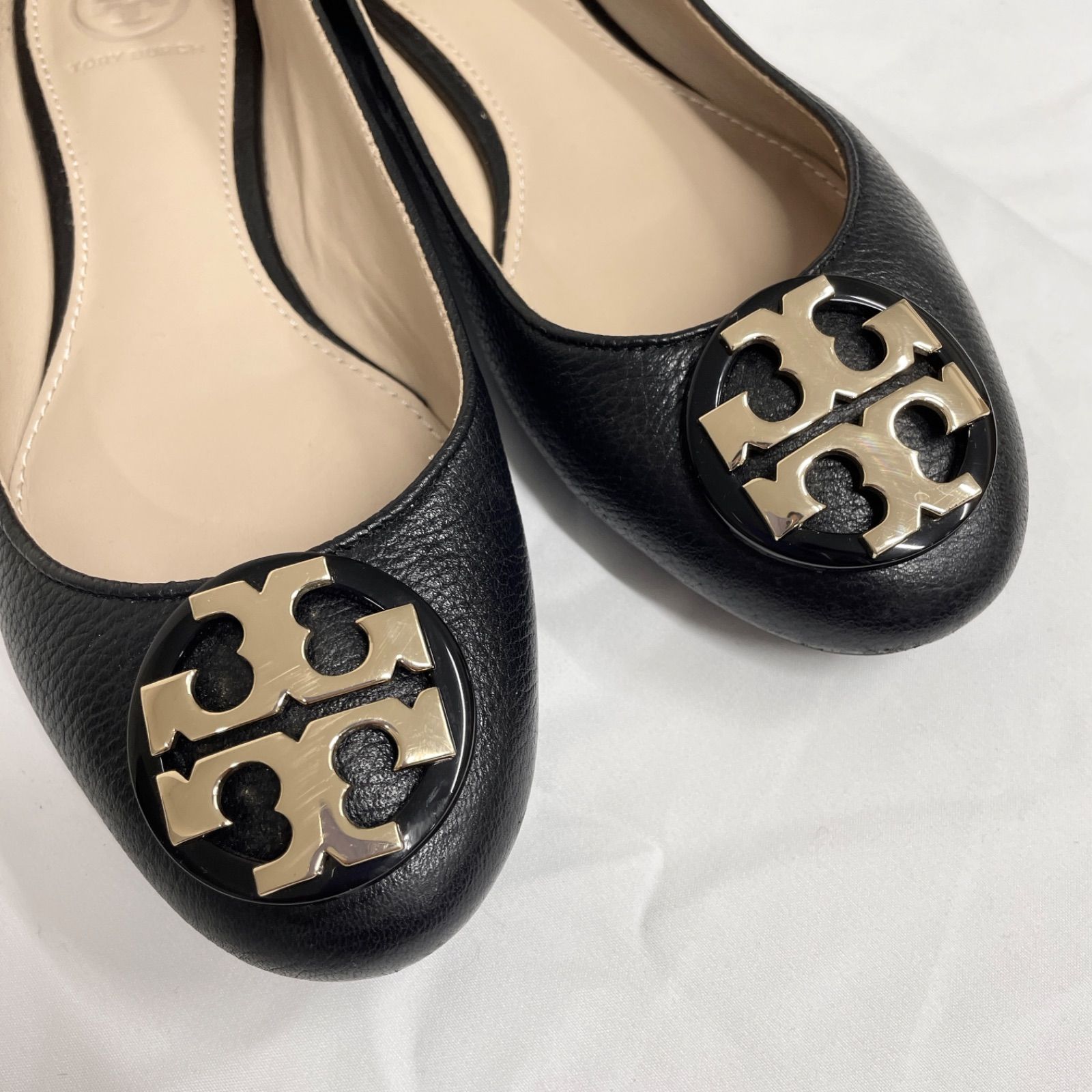 TORY BURCH トリーバーチ フラットシューズ パンプス シボ革 レザー