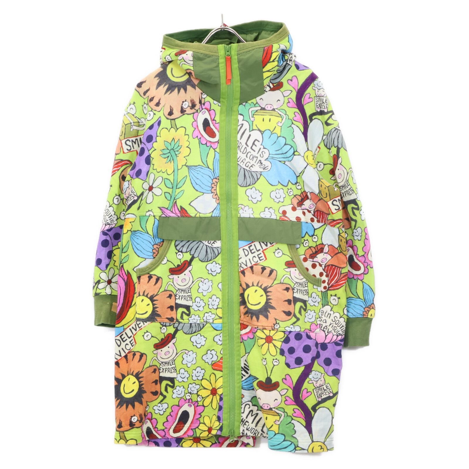 美品 OLLEBOREBLA アルベロベロ ブルゾンパーカー ブラック ぶた OLLEBOREBLA アルベロベロ ｸﾞﾘｰﾝ 豚さん 総柄 ﾌﾙｼﾞｯﾌﾟ ﾛﾝｸﾞﾊﾟｰｶｰｼﾞｬｹｯﾄ