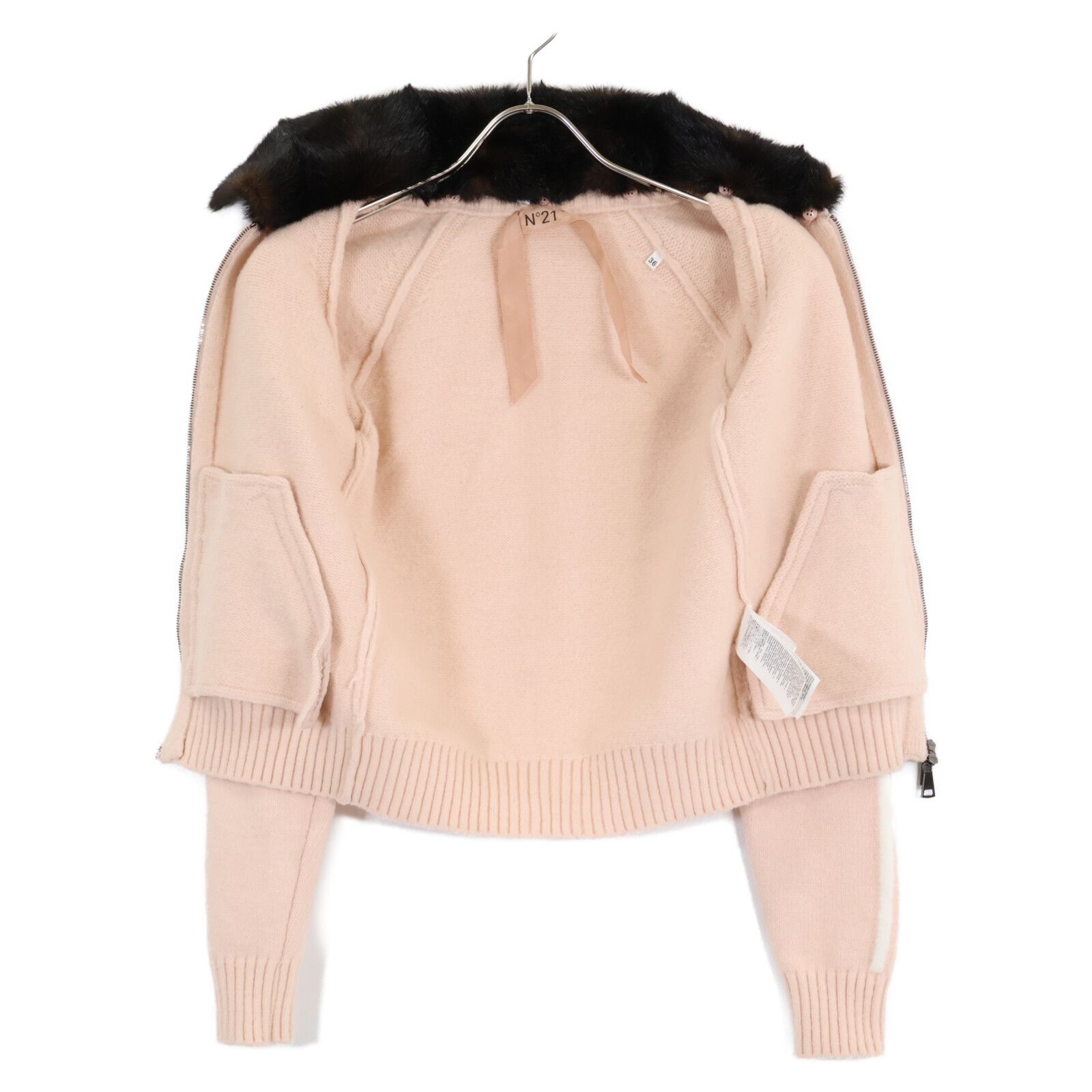 N゜21 ヌメロ ヴェントゥーノ A021-9008 フェイクファーカラー付 