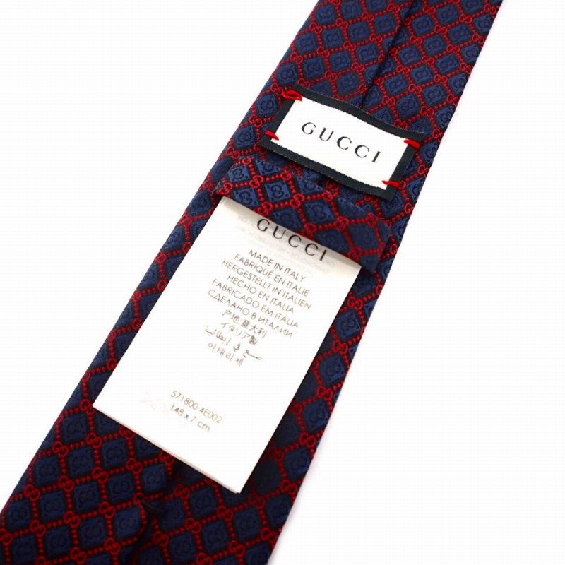 グッチ GUCCI ネクタイ 148×7㎝ ネイビー/レッド 571800 - メルカリ
