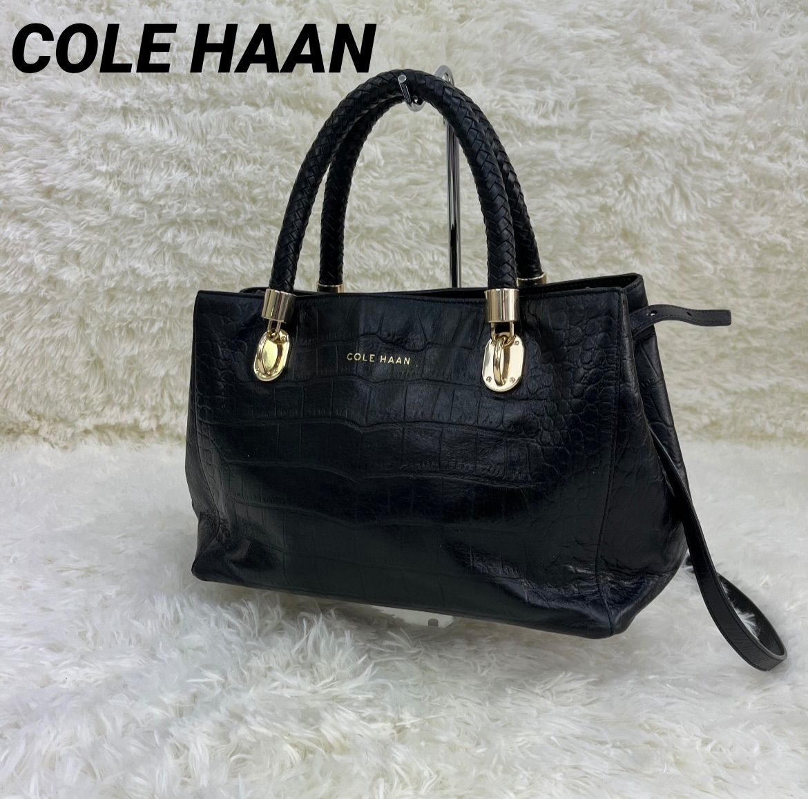 COLE HAAN コールハーン 2WAYバッグ ショルダーバッグ レザー クロコ型