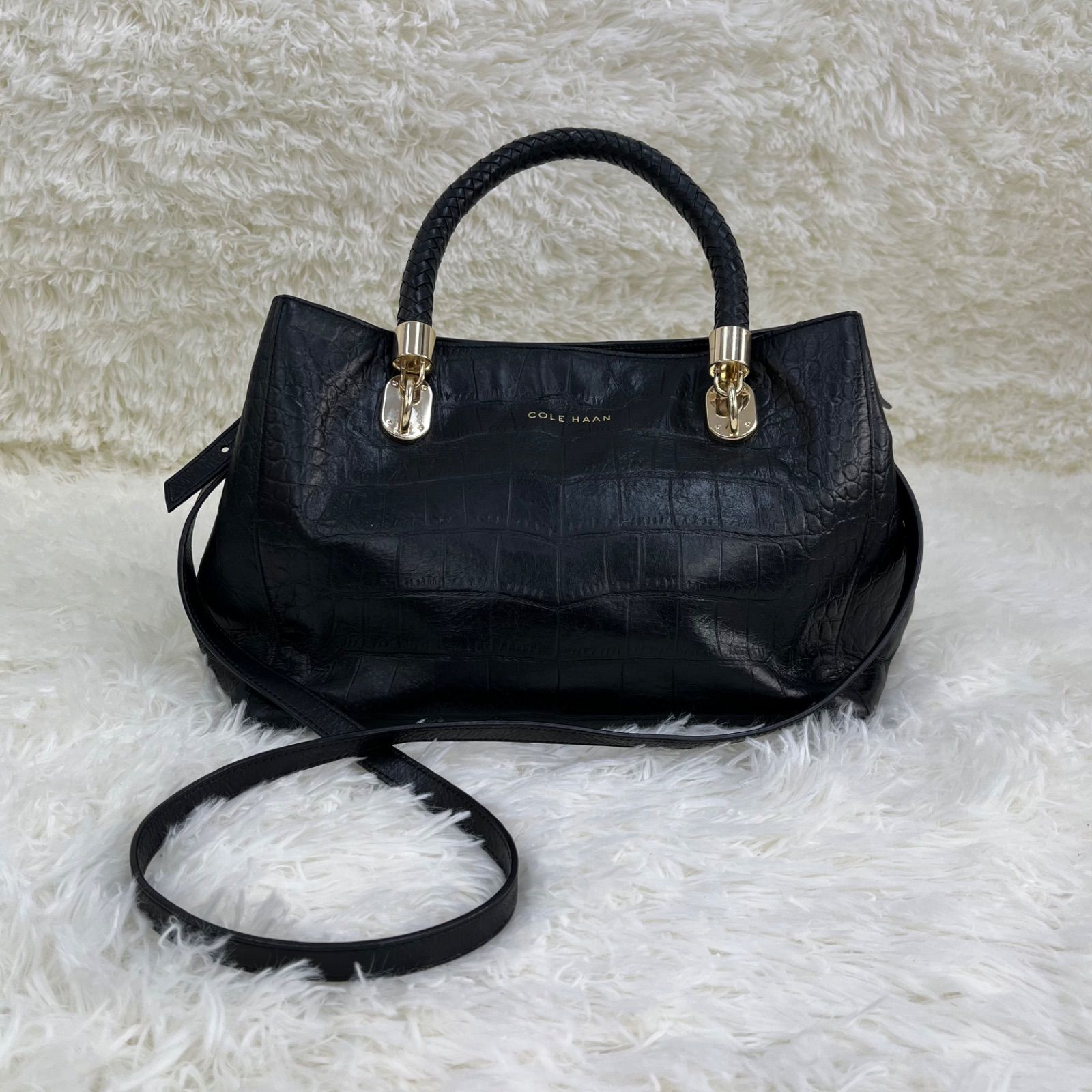 COLE HAAN コールハーン 2WAYバッグ ショルダーバッグ レザー クロコ型