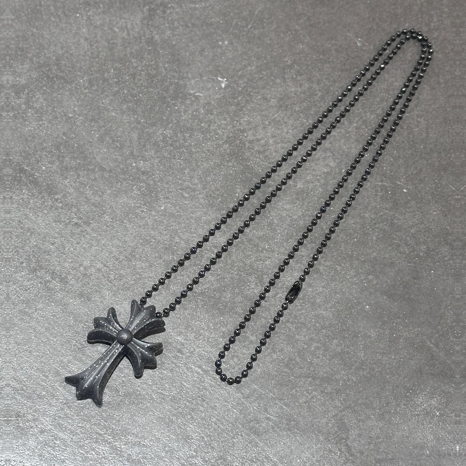 CHROME HEARTS Rubber Small CH Cross Silicon Necklace ラメラバー