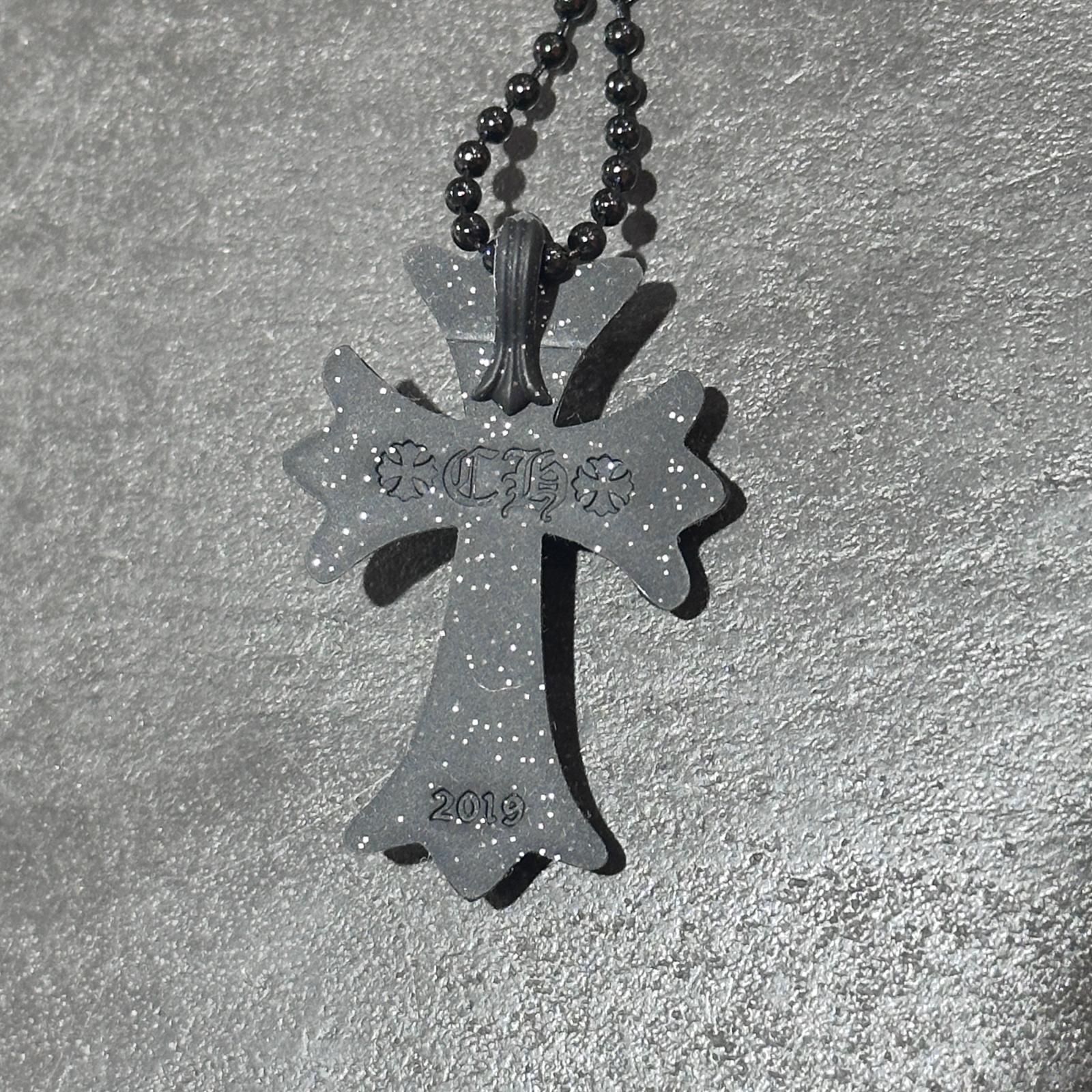 CHROME HEARTS Rubber Small CH Cross Silicon Necklace ラメラバー