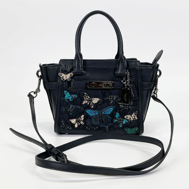 COACH コーチ スワッガー 2Way ハンドバッグ ショルダーバッグ レザー 
