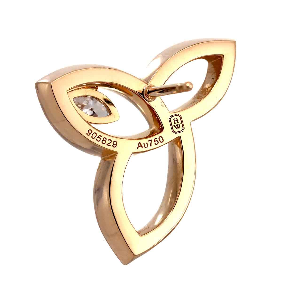 ハリーウィンストン ダイヤ ピアス リリークラスター K18YG 片方 特価 ハリー ウィンストン HARRY WINSTON リリークラスター ダイヤ ピアス