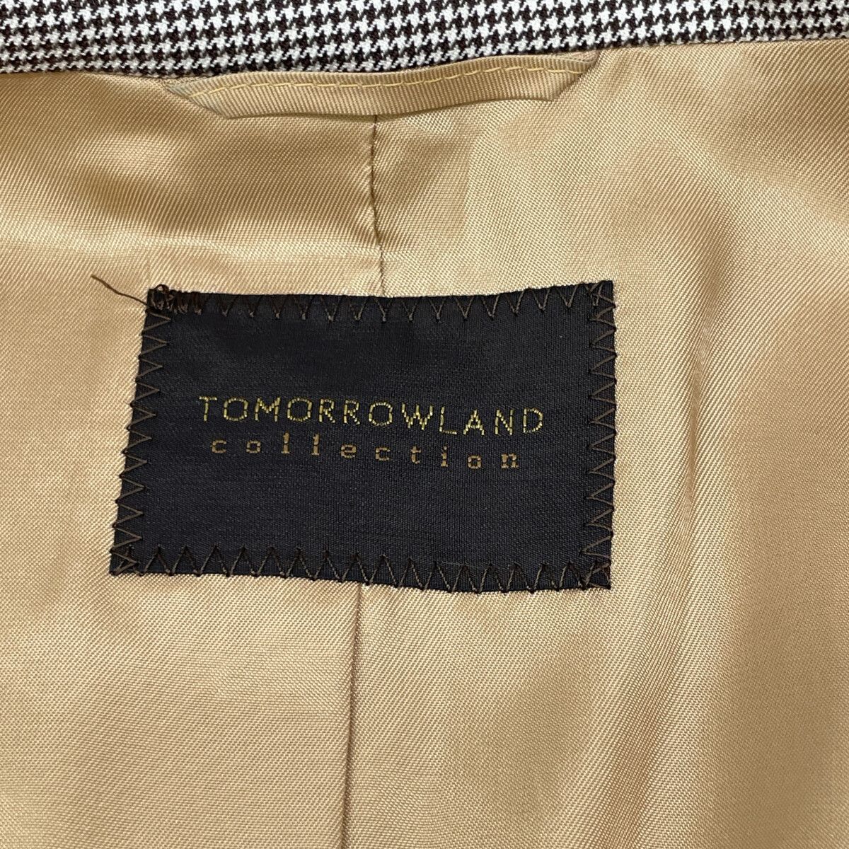 トゥモローランドコレクション　 ウール混ダブルブレストジャケット　千鳥格子　36 2-wayストレッチオックス ダブルブレストジャケット｜トゥモローランド