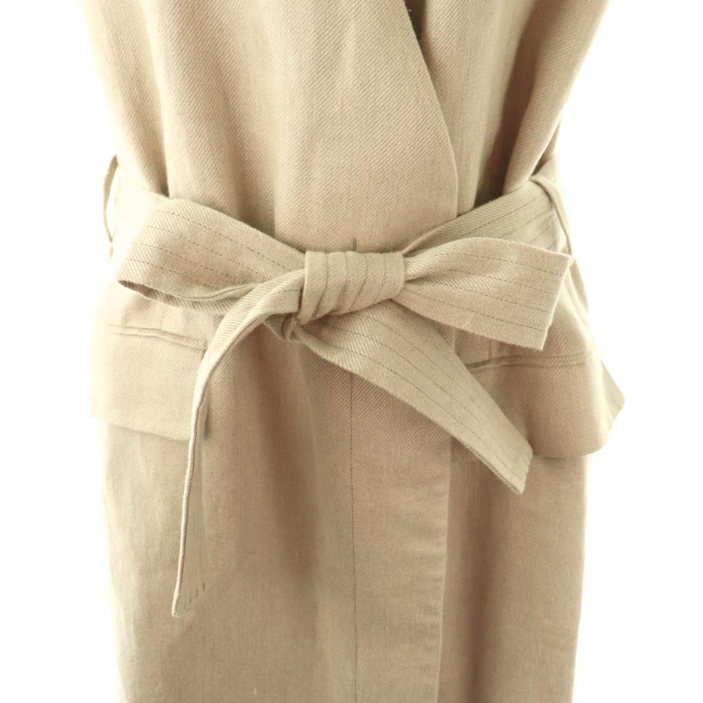 ebure エブール　サフィランリネン ベルテッドロング　ジレ ベスト ebure エブール サフィランリネン ベルテッドロング ジレ ベスト