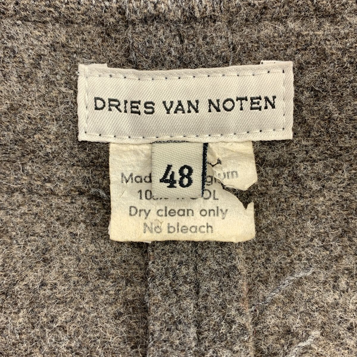DRIES VAN NOTEN / ドリスヴァンノッテン | ウール ノーカラー ジップ 