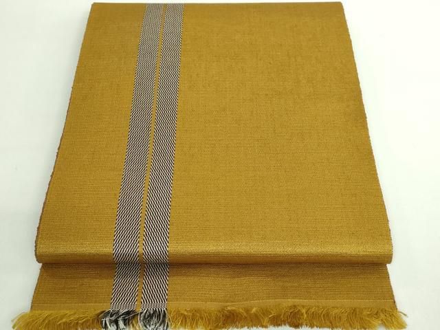 平和屋着物○極上 本場黄八丈 紬 八寸名古屋帯 一重帯 間道 逸品