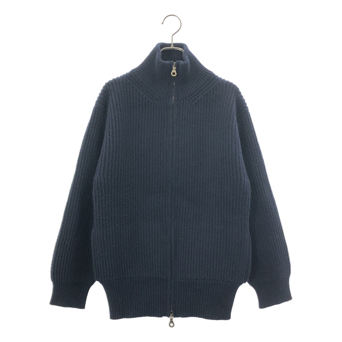 Corgi コーギー　フルジップアップ　ニット♢ウール100 リブ編み　S Corgi コーギー フルジップアップ ニット♢ウール100 リブ編み S