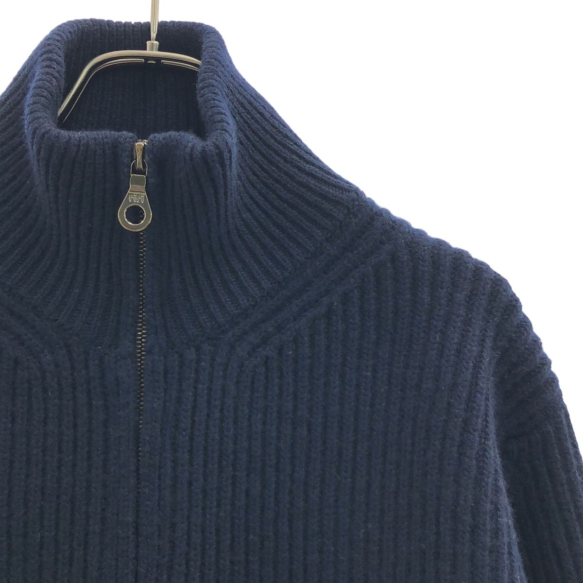 corgi / コーギー | ウール フルジップ リブ ニット セーター | M