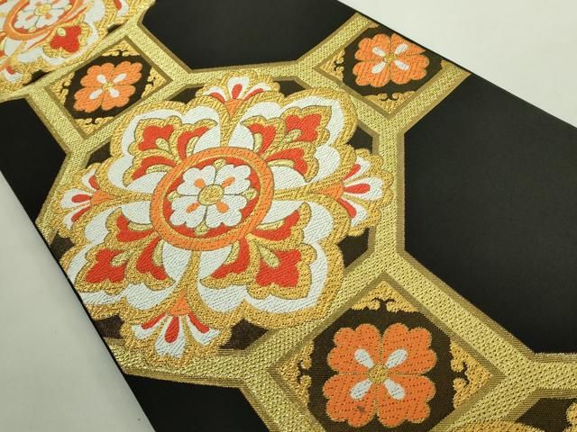 西陣織　唐花模様　花模様　袋帯　着物　012a p 未着用 舞・浪漫 西陣織 唐花模様 唐草 振袖帯 袋帯 着物 114a p