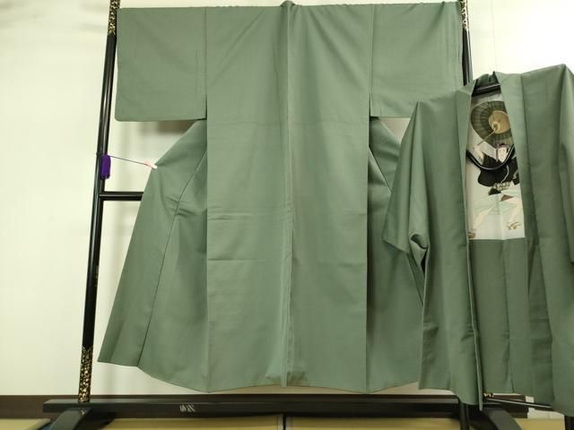 平和屋着物○男性 お召 抽象文様 キングサイズ 正絹 逸品 DAAZ7817ud