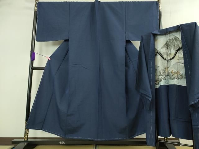 平和屋着物■極上　男性　紬　アンサンブル　キングサイズ　長羽織　色無地　濃い褐色　逸品　未使用　DZAB1875kh6 平和屋着物□極上 男性 紬 アンサンブル キングサイズ 長羽織 色無地