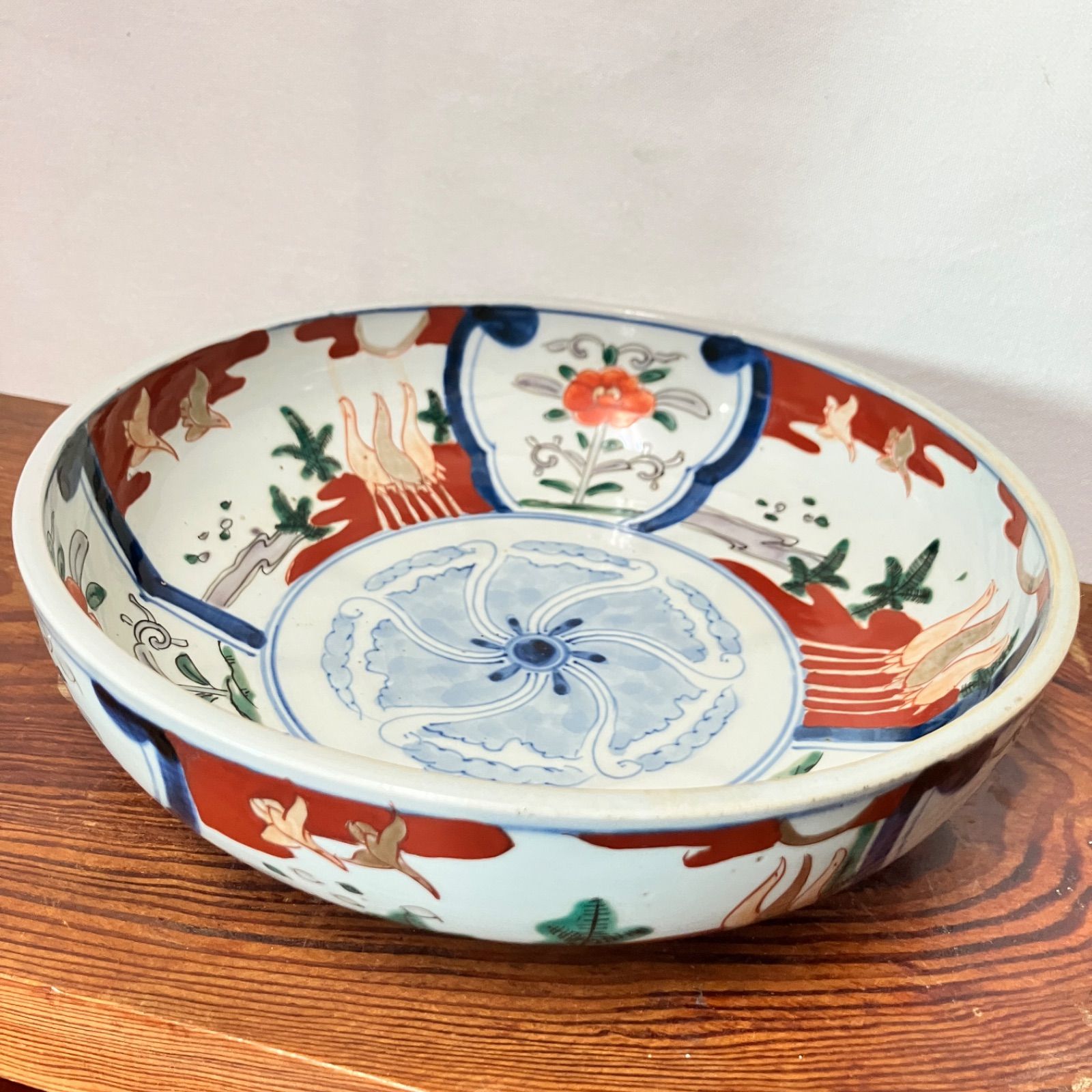 三ッ重ね鉢　色絵　江戸後期 江戸後期 伊万里 色絵 鶴と松の図 大鉢（幕末頃）|雑貨屋えこわっか