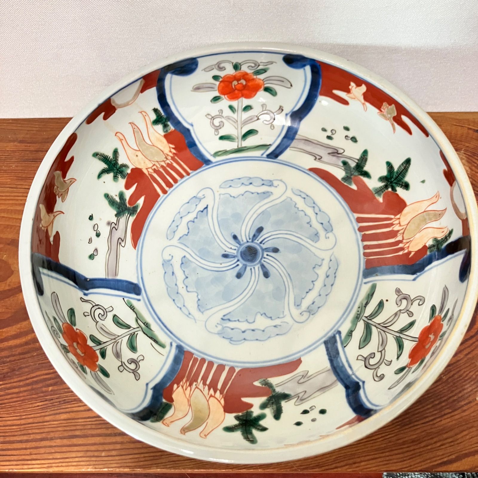 三ッ重ね鉢　色絵　江戸後期 江戸後期 伊万里 色絵 鶴と松の図 大鉢（幕末頃）|雑貨屋えこわっか