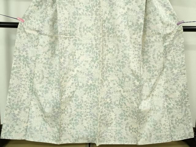 平和屋着物○極上 本場大島紬 白大島 7マルキ 草花文 逸品 未使用