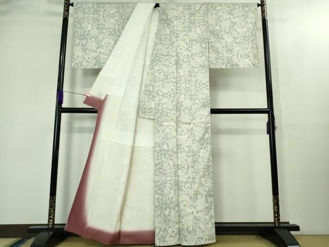 平和屋着物○極上 本場大島紬 白大島 7マルキ 草花文 逸品 未使用