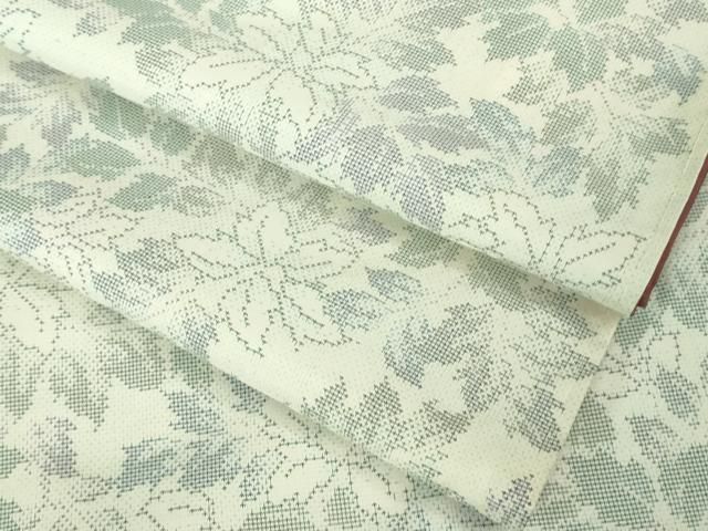 平和屋着物○極上 本場大島紬 白大島 7マルキ 草花文 逸品 未使用