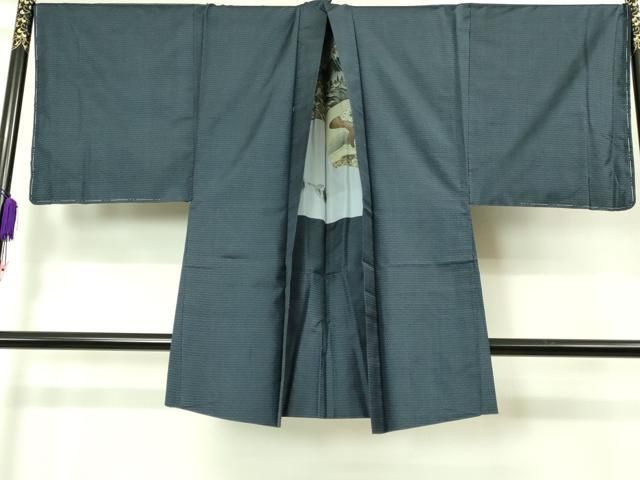 平和屋着物□極上 男性 本場大島紬 アンサンブル 長羽織 100亀甲 総